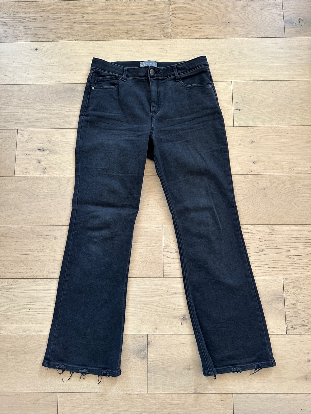 Wit & Wisdom Madison Black Flare Jeans with Raw Hem